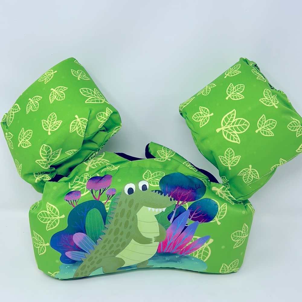 Chriffer Green Blue Alligator Toddler Swim Life Vest Size 2T Brand New Condition